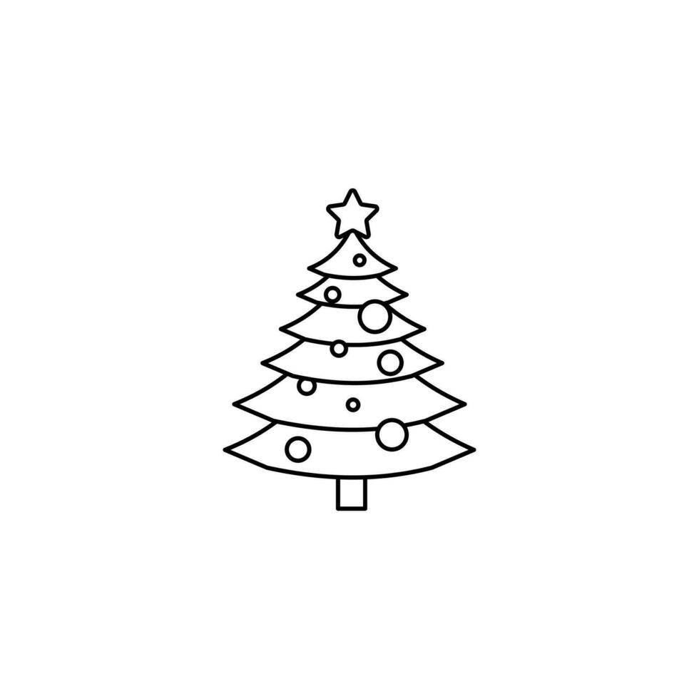 Christmas Tree Line Vector, celebration, decoration element vector