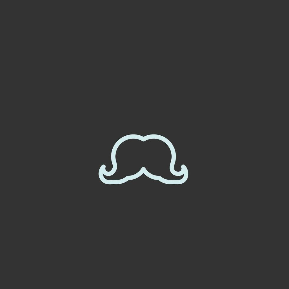 Moustache Line Art. Simple Minimalist Logo Design Inspiration. Vector Illustration.