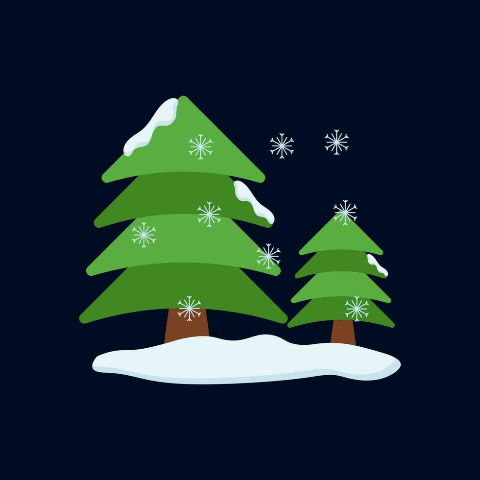 Snow Tree Illustration Vector