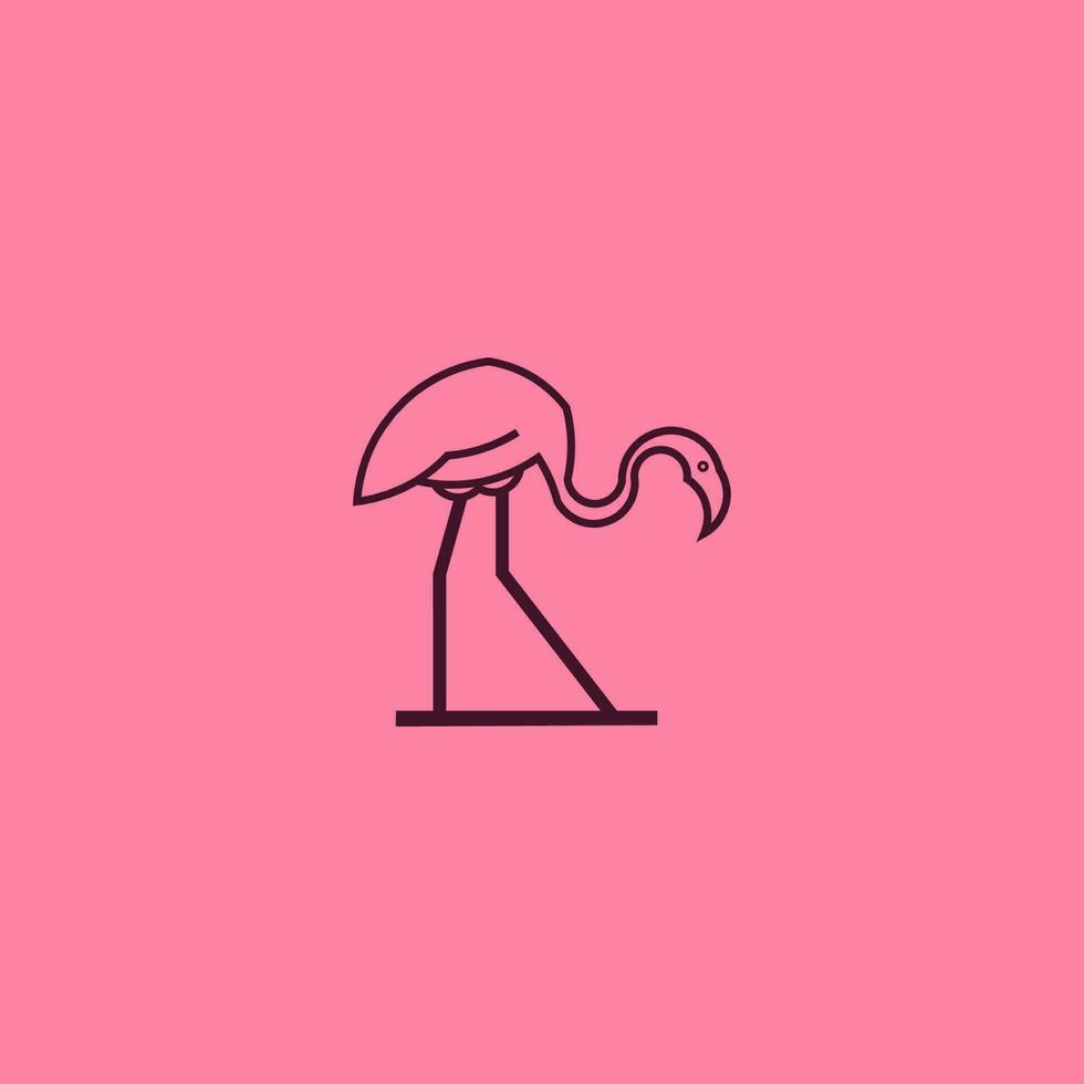 flamenco línea Arte. sencillo minimalista logo diseño inspiración. vector ilustración.