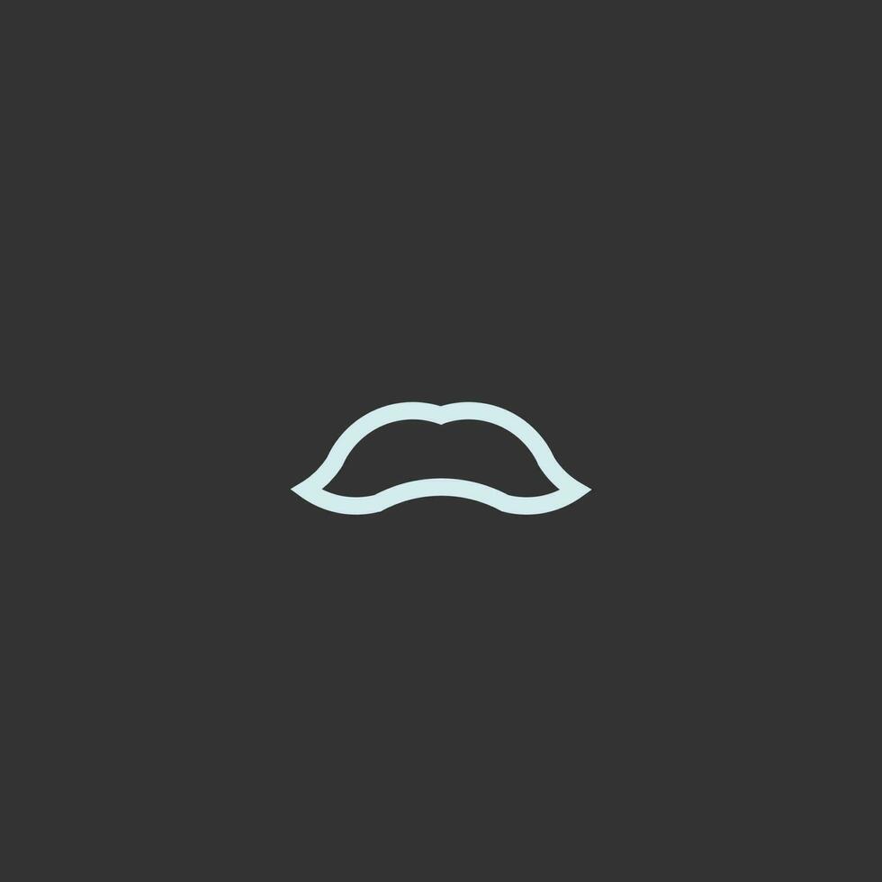 Moustache Line Art. Simple Minimalist Logo Design Inspiration. Vector Illustration.