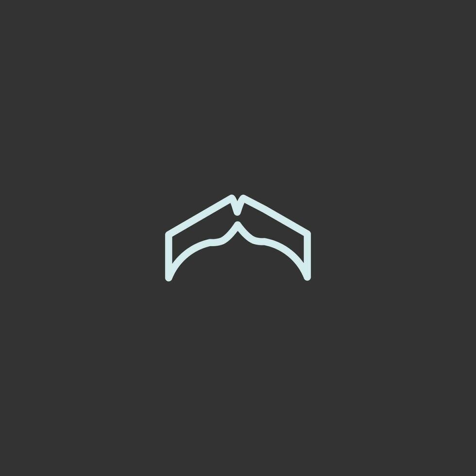 Moustache Line Art. Simple Minimalist Logo Design Inspiration. Vector Illustration.