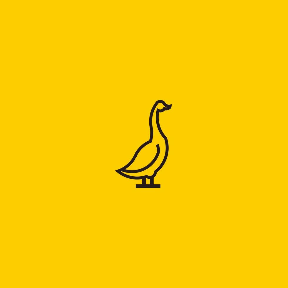 Duck Line Art. Simple Minimalist Logo Design Inspiration. Vector Illustration.