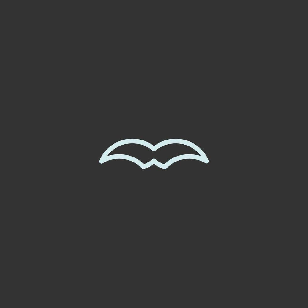 Moustache Line Art. Simple Minimalist Logo Design Inspiration. Vector Illustration.