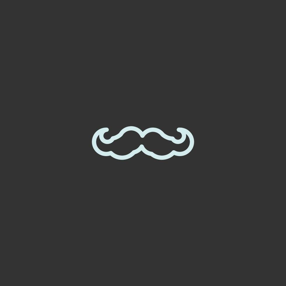 Moustache Line Art. Simple Minimalist Logo Design Inspiration. Vector Illustration.