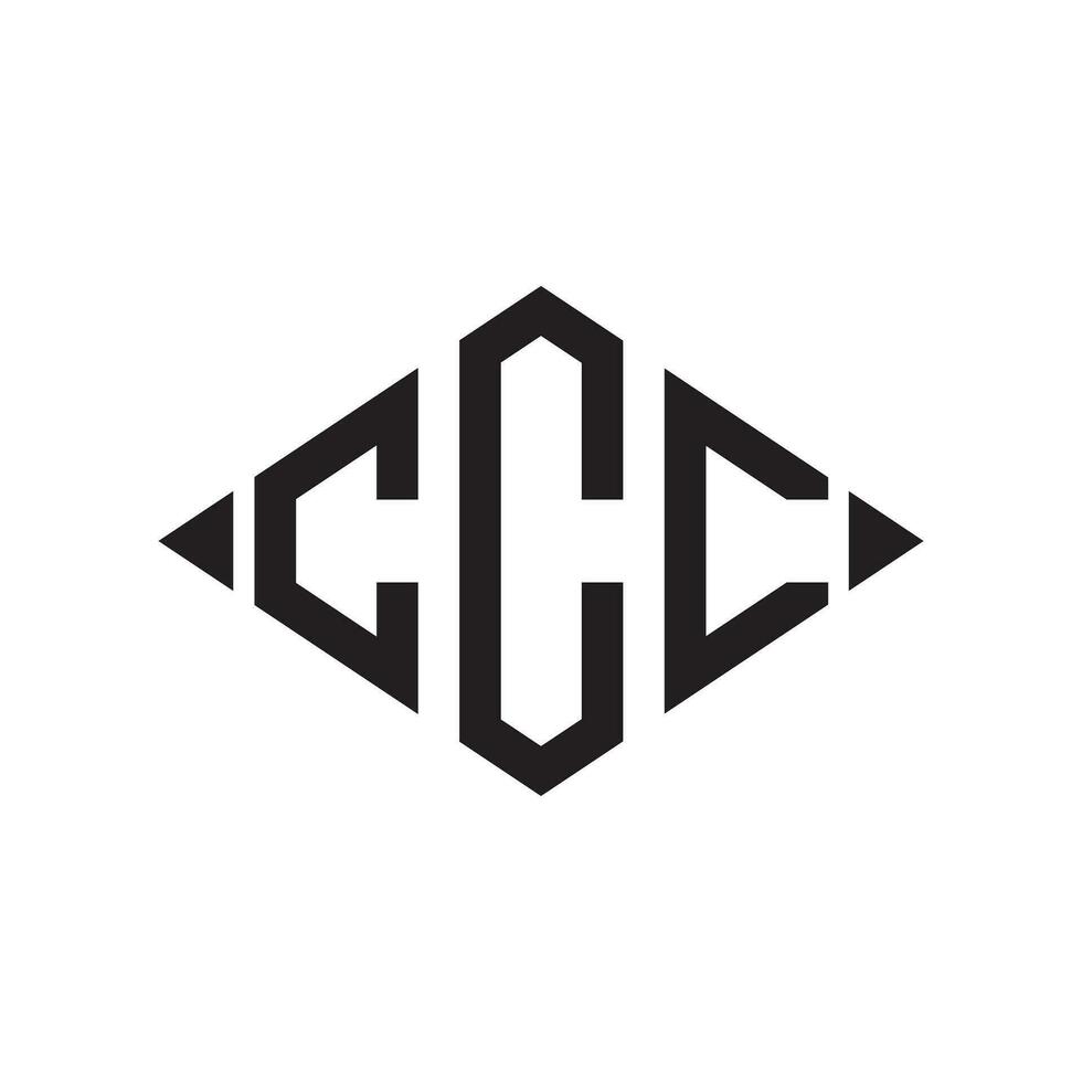 Logo C Rhombus Extended Monogram 3 Letters Alphabet Font Logo Logotype Embroidery vector