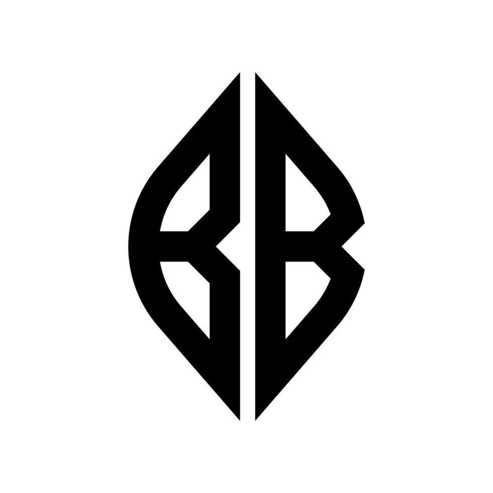 Logo B Curve Rhombus Extended Monogram 2 Letters Alphabet Font Logo Logotype Embroidery vector