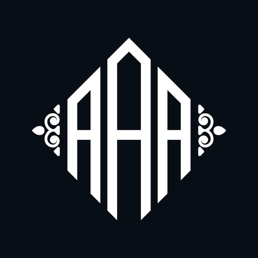 Logo A. Rhombus Monogram 3 Letters Alphabet Font Logo Logotype Embroidery vector