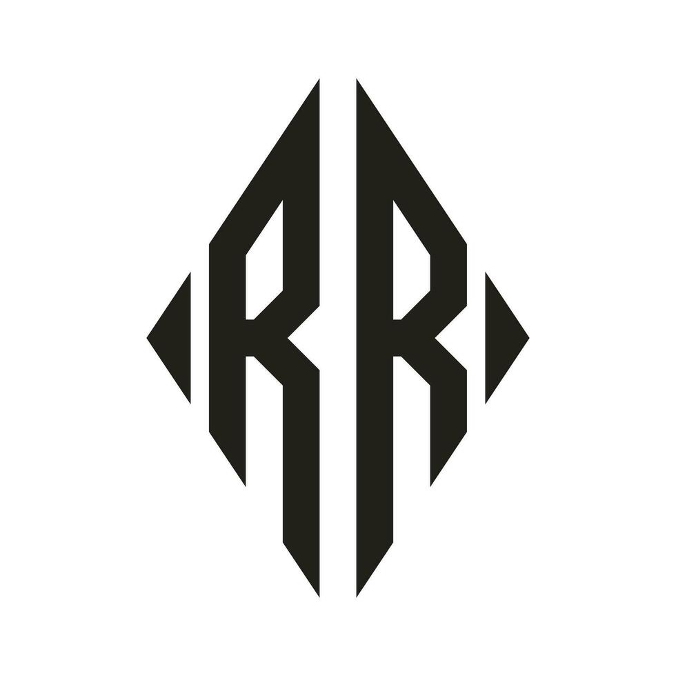 Logo R Condensed Rhombus Monogram 2 Letters Alphabet Font Logo Logotype Embroidery vector
