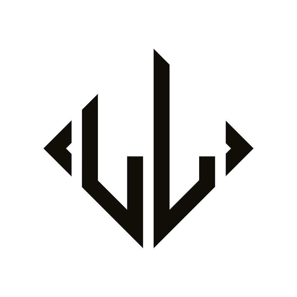 Logo L. Rhombus Monogram 2 Letters Alphabet Font Logo Logotype Embroidery vector