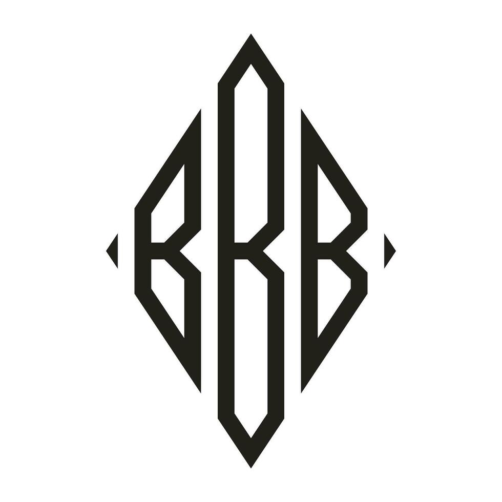 Logo B Condensed Rhombus Monogram 3 Letters Alphabet Font Logo Logotype Embroidery vector