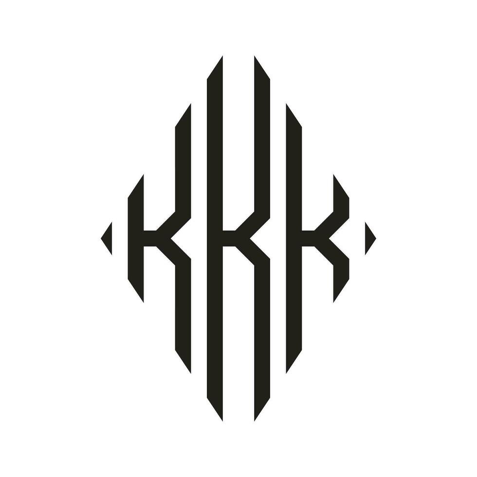 Logo K Condensed Rhombus Monogram 3 Letters Alphabet Font Logo Logotype Embroidery vector