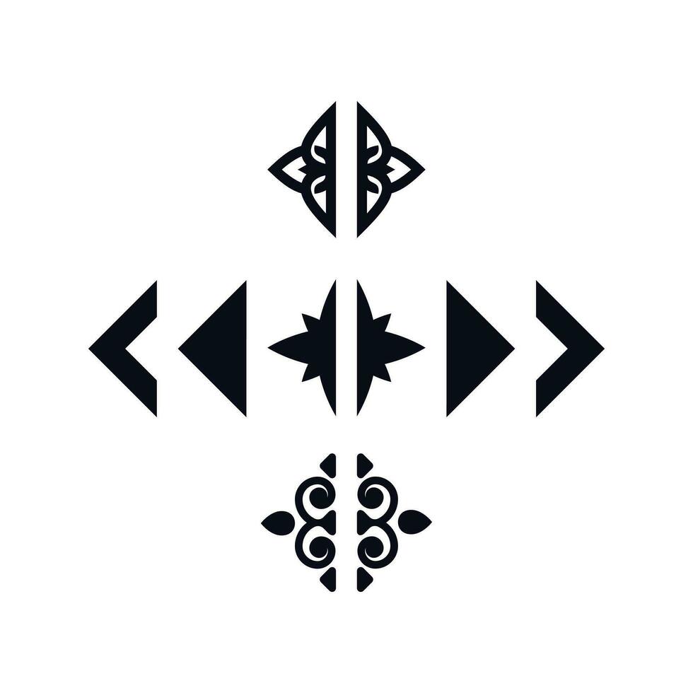Corner ornament element for square, quadrangle and rhombus vintage design. vector