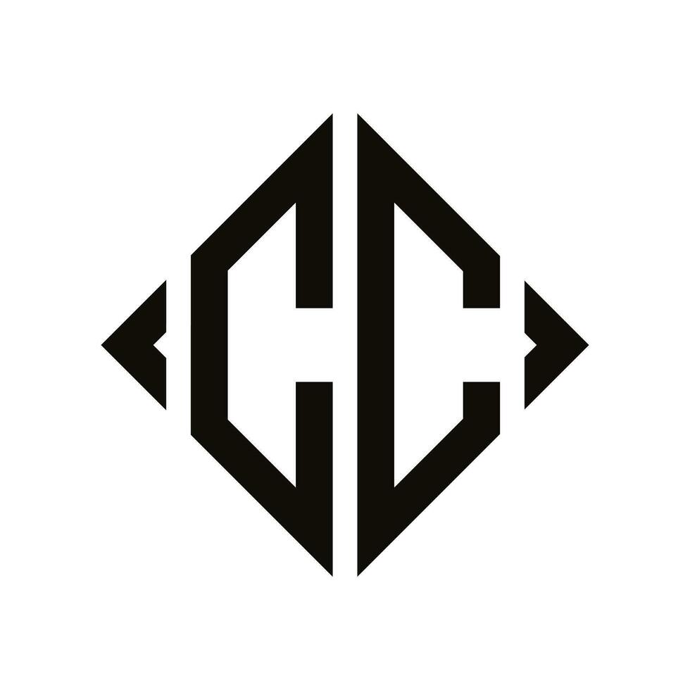 Logo C. Rhombus Monogram 2 Letters Alphabet Font Logo Logotype Embroidery vector