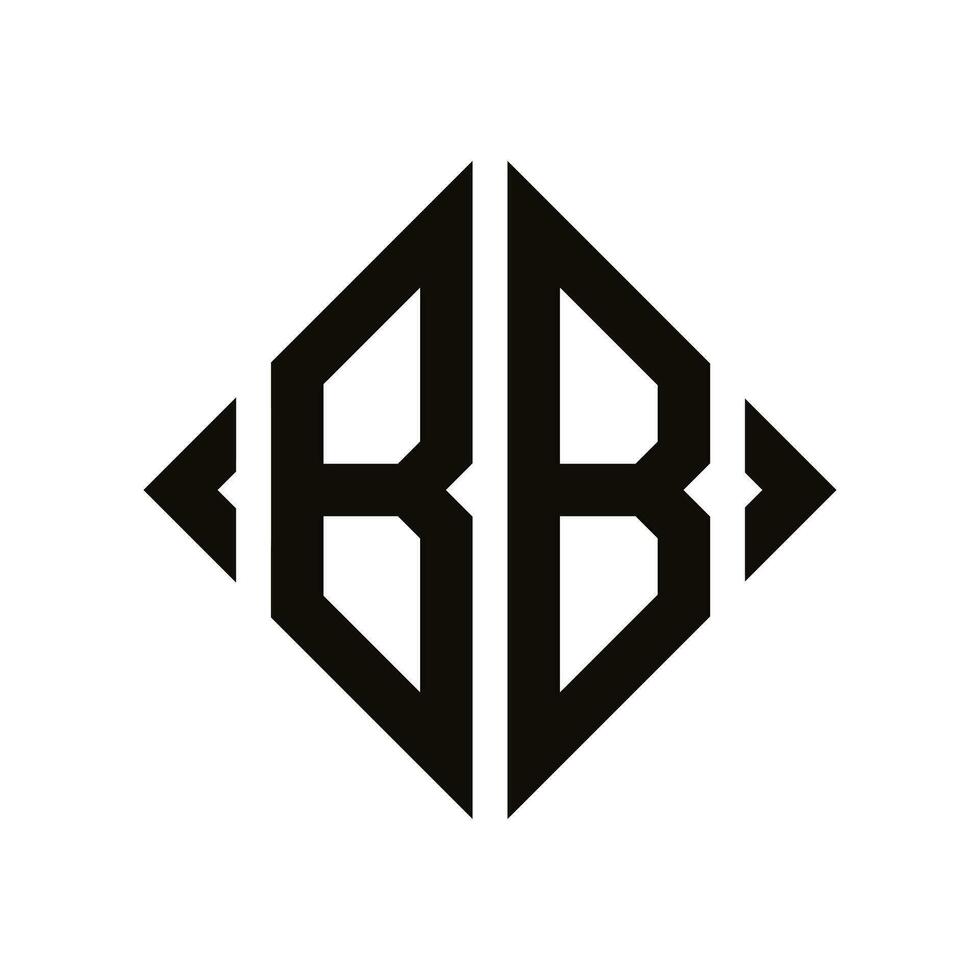 logo b. rombo monograma 2 letras alfabeto fuente logo logotipo bordado vector