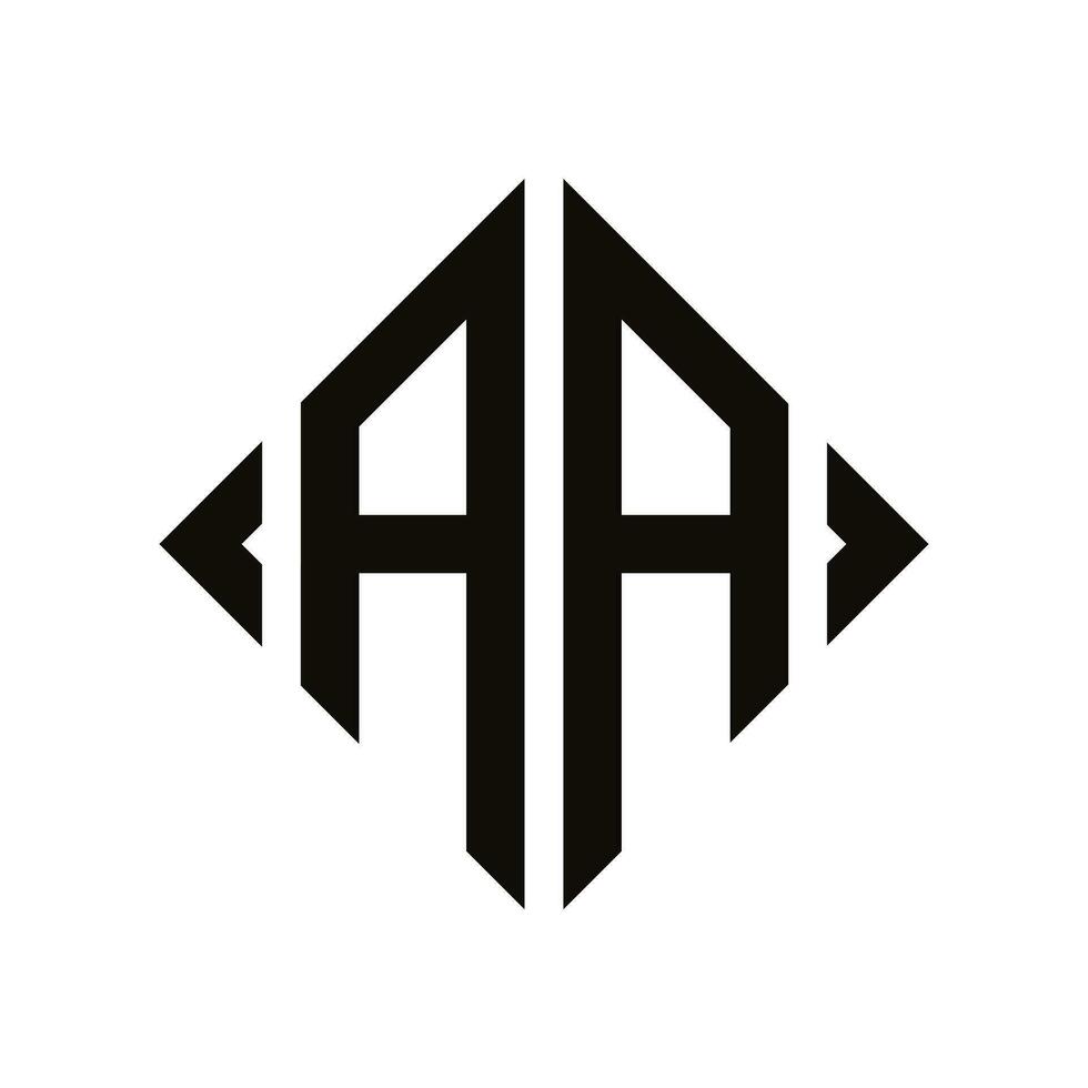 Logo A. Rhombus Monogram 2 Letters Alphabet Font Logo Logotype Embroidery vector