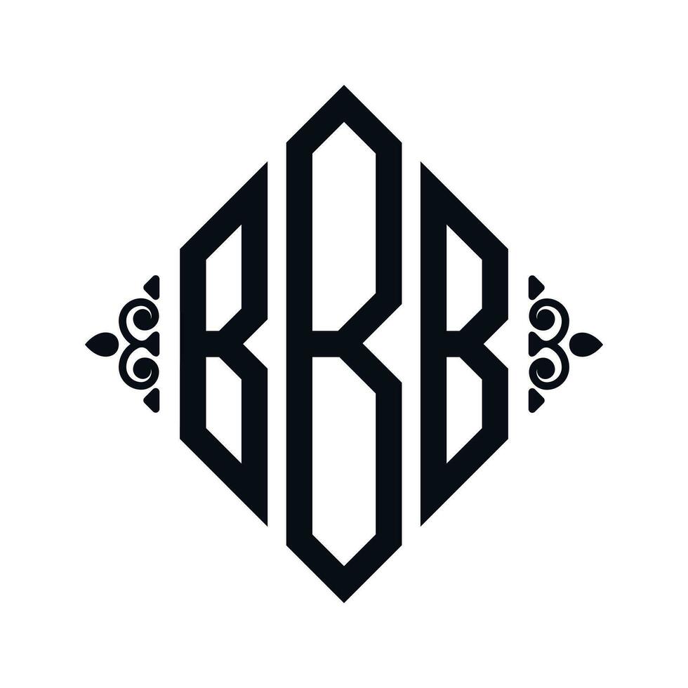 Logo B. Rhombus Monogram 3 Letters Alphabet Font Logo Logotype Embroidery vector