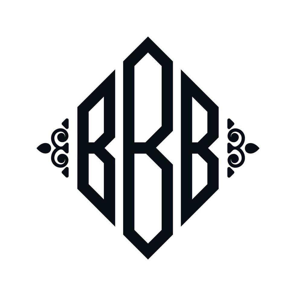 logo b. rombo monograma 3 letras alfabeto fuente logo logotipo bordado vector