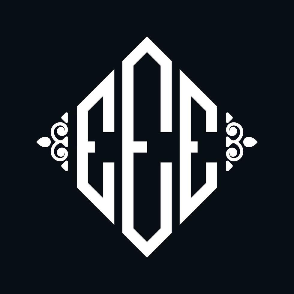 Logo E. Rhombus Monogram 3 Letters Alphabet Font Logo Logotype Embroidery vector