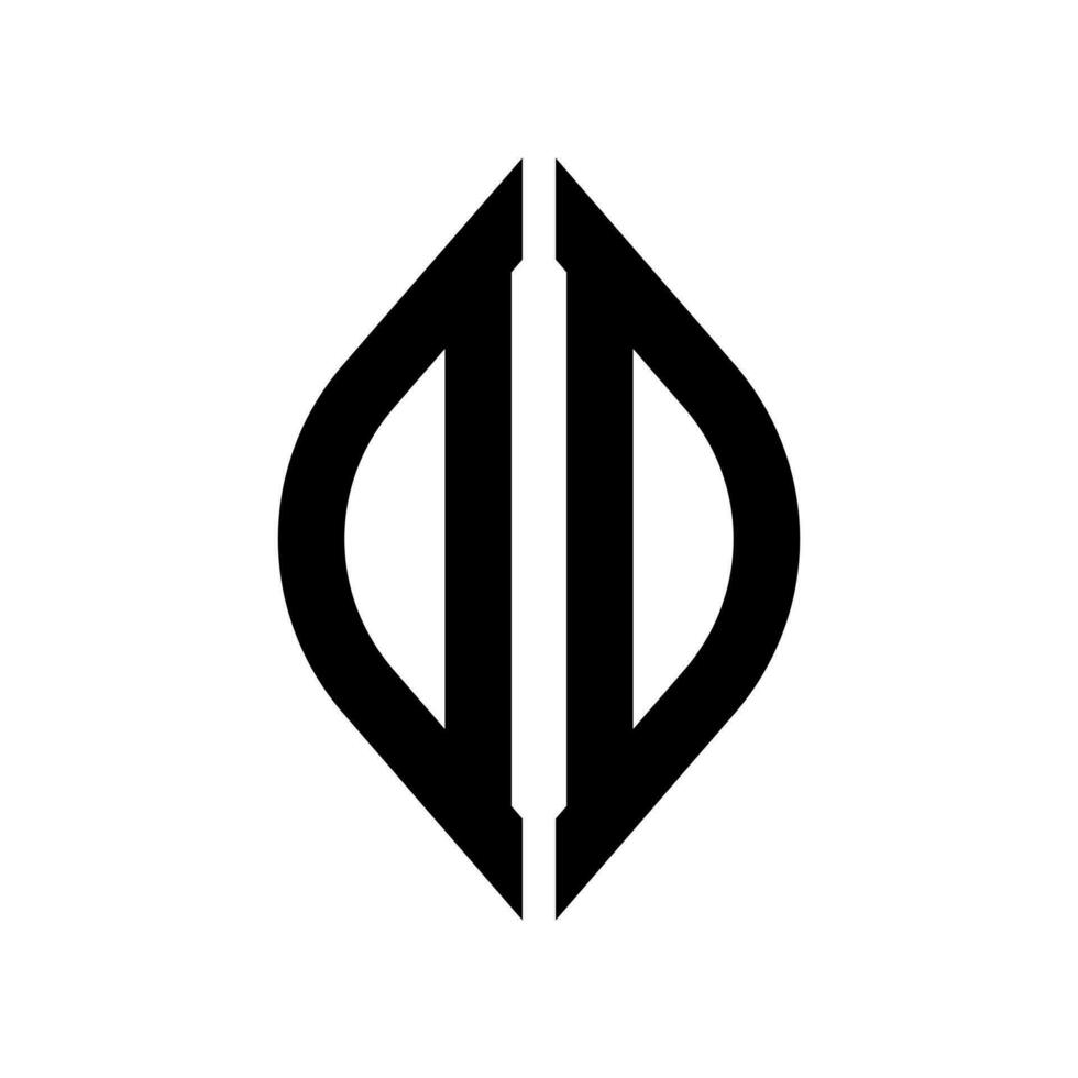 Logo D Curve Rhombus Extended Monogram 2 Letters Alphabet Font Logo Logotype Embroidery vector