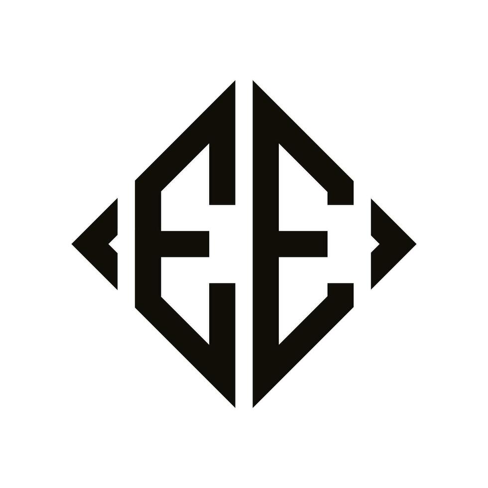 Logo E. Rhombus Monogram 2 Letters Alphabet Font Logo Logotype Embroidery vector