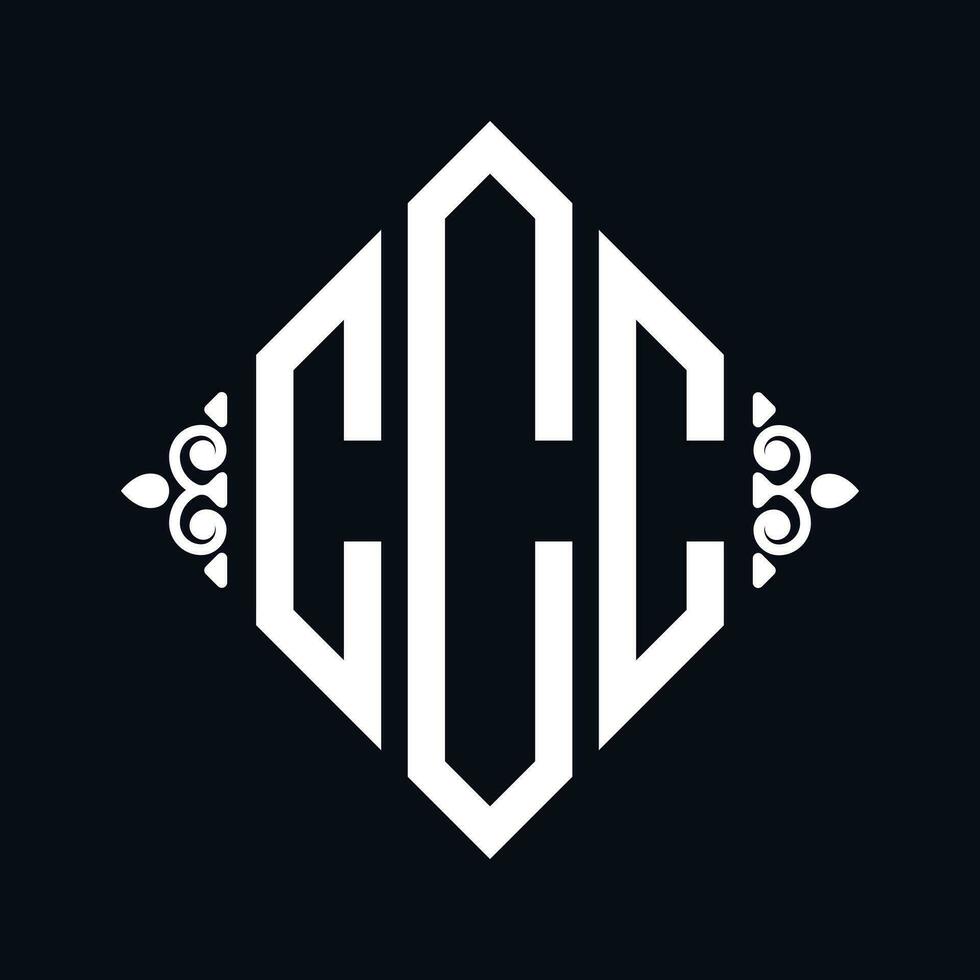 Logo C. Rhombus Monogram 3 Letters Alphabet Font Logo Logotype Embroidery vector