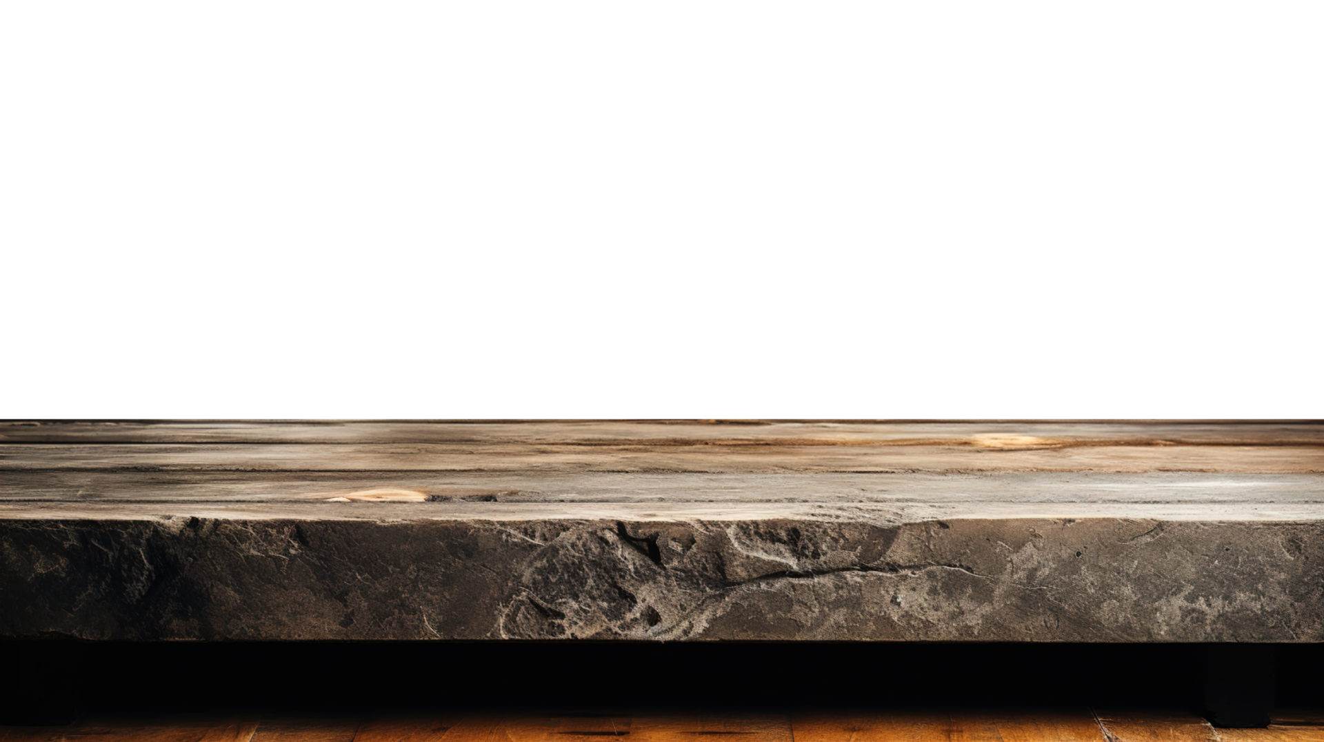 Close up Of The Front View Of A Table Constructed From Weathered close-up-of-the-front-view-of-a-table-constructed-from-weathered