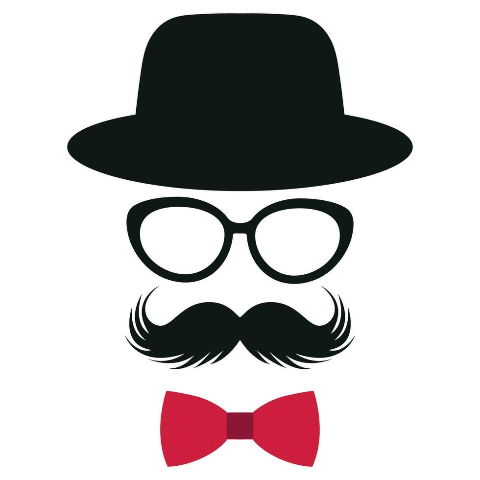 Illustration of a gentleman in glasses and a hat vector