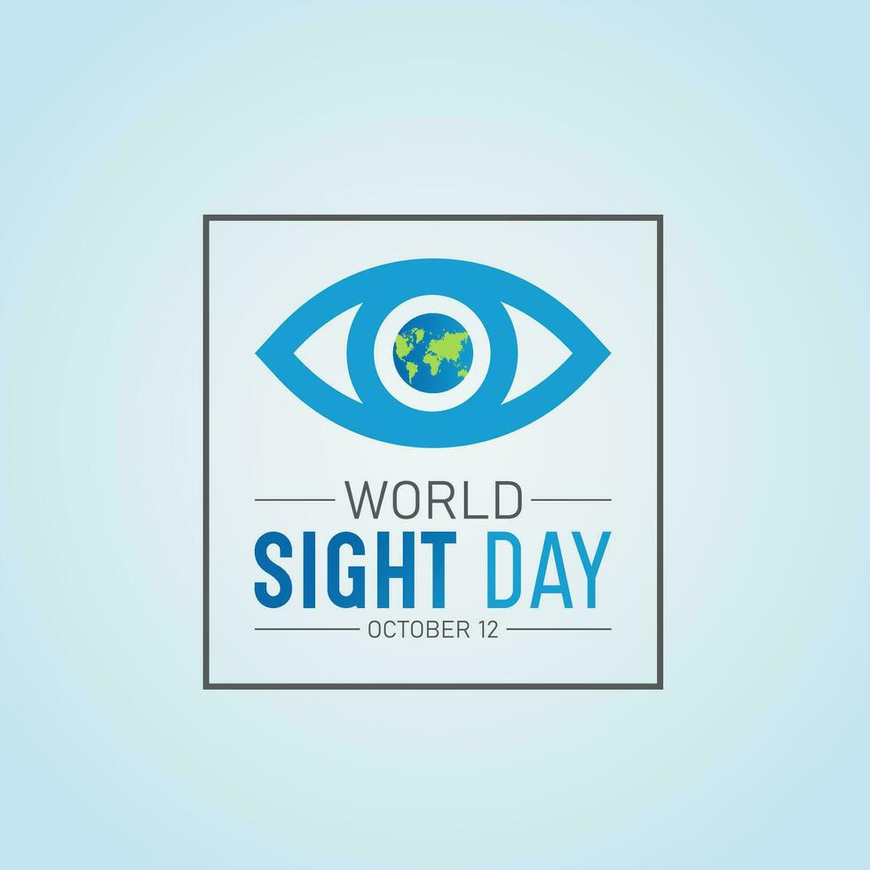 Vector illustration on the theme of world sight day, Second thursday of october. Template for banner, greeting card, poster with background.