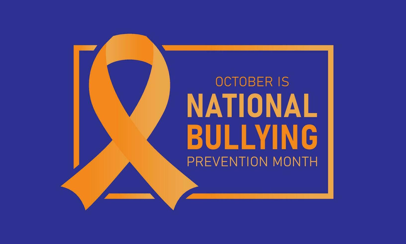 National bullying prevention month is observed every year in october. October is national bully awareness month. Vector template for banner, greeting card, poster with background. Vector illustration.