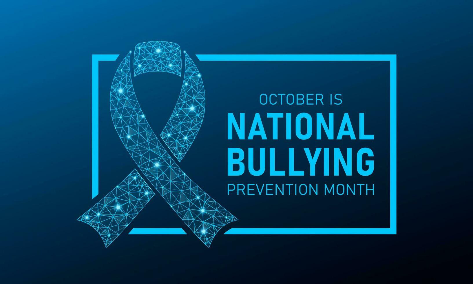 National bullying prevention month is observed every year in october. October is national bully awareness month. Vector template for banner, greeting card, poster with background. Vector illustration.