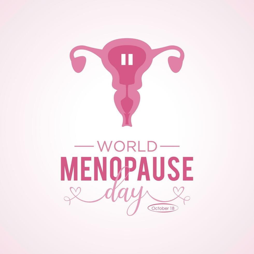 World Menopause Day is observed every year on the 18th October. Vector template for banner, greeting card, poster with background. Vector illustration.