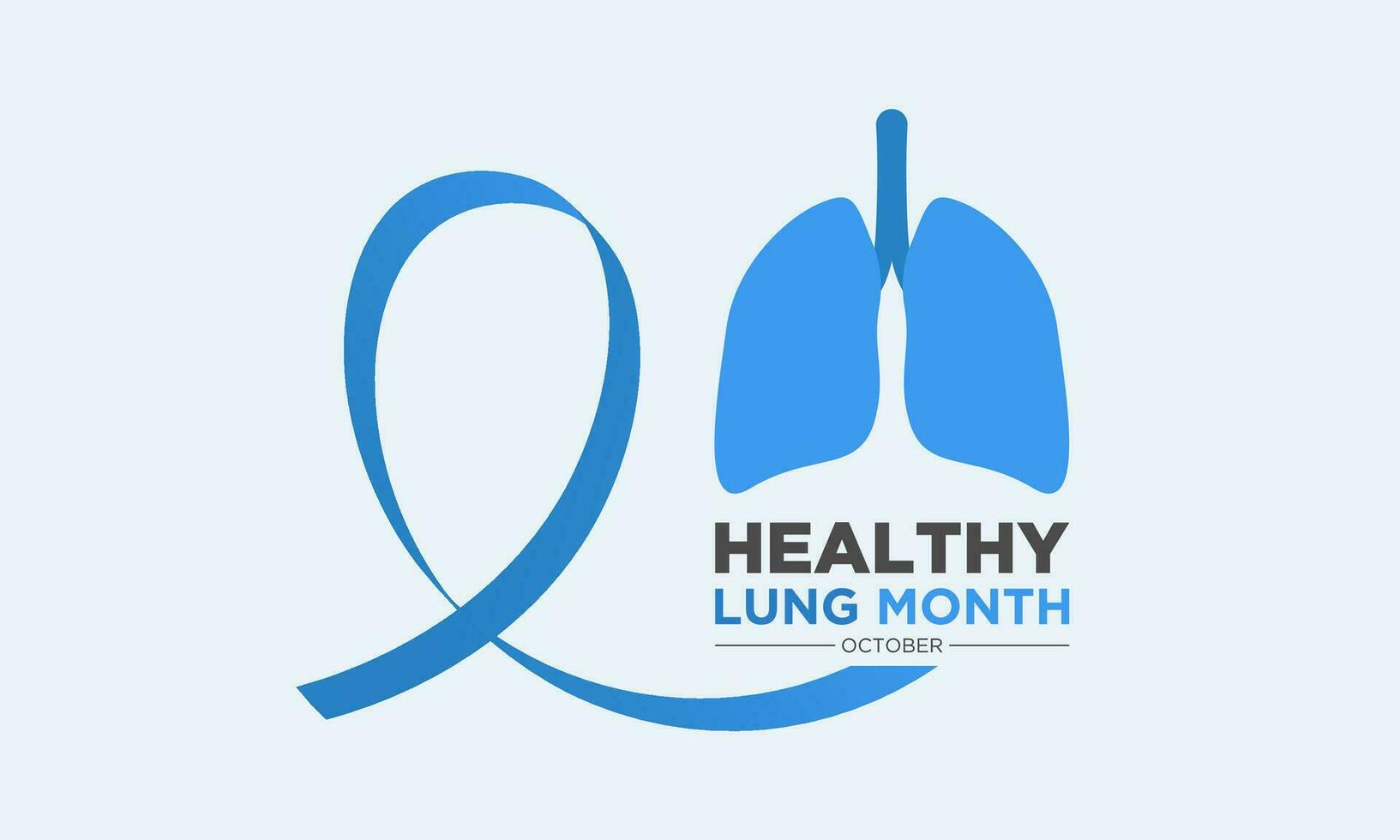 Healthy lung month is observed every year in october. Vector illustration on the theme of Healthy lung month banner, greeting card, poster with healthy lungs.