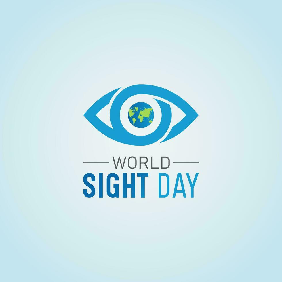 Vector illustration on the theme of world sight day, Second thursday of october. Template for banner, greeting card, poster with background.
