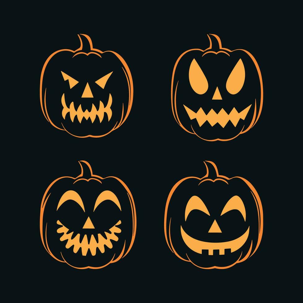 Vector set of pumpkin cartoon.