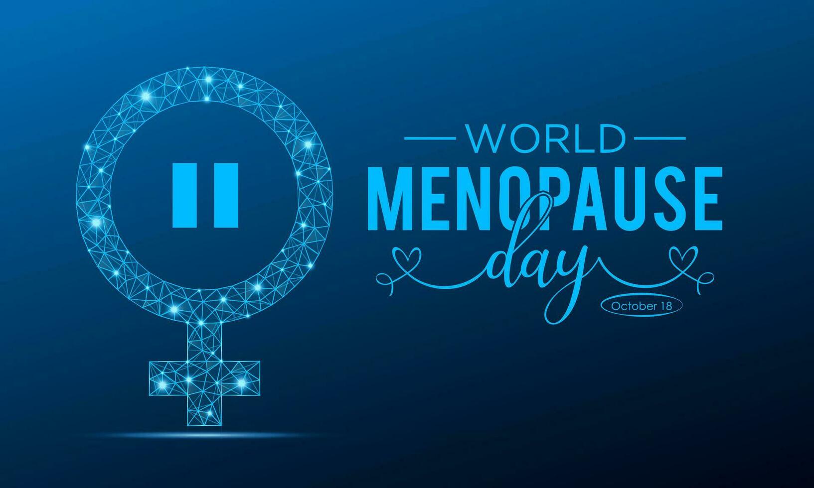 World Menopause Day is observed every year on the 18th October. Vector template for banner, greeting card, poster with background. Vector illustration.