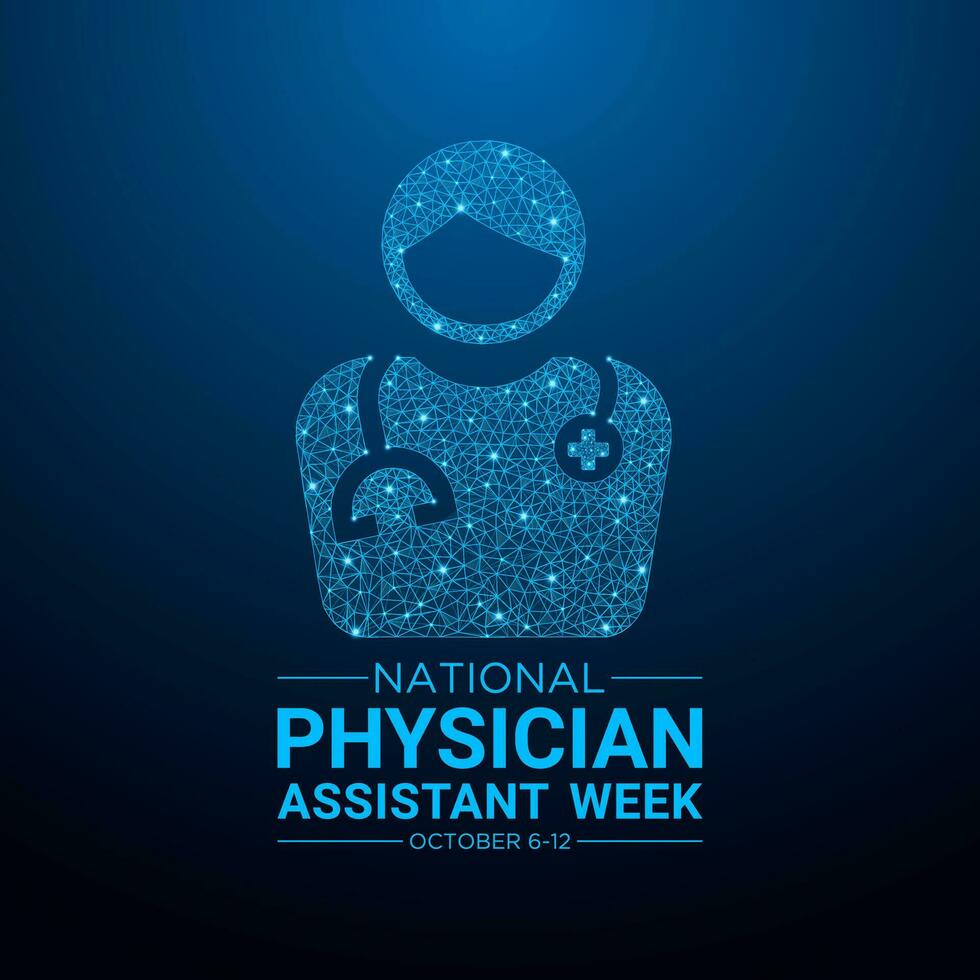 National physician assistant week is celebrated every year in october 6-12. Vector template for banner, greeting card, poster with background. Vector illustration.