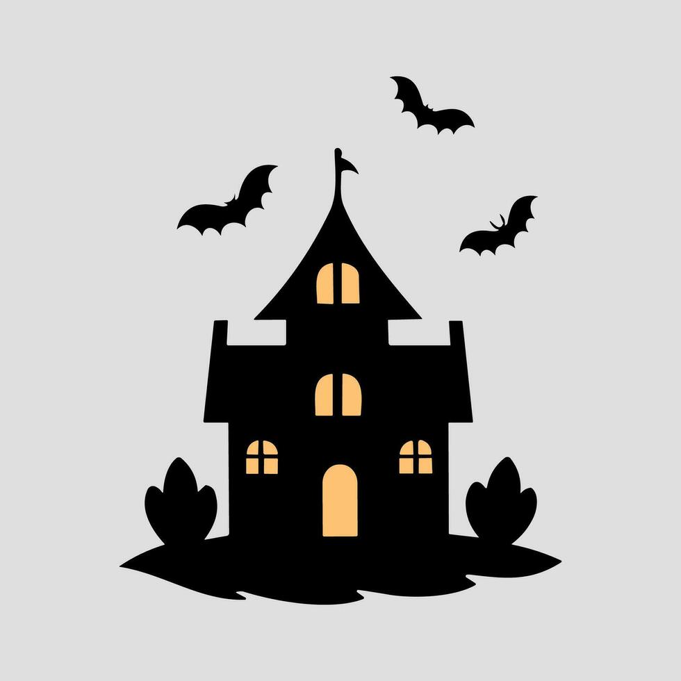 Vector Halloween vector art house.