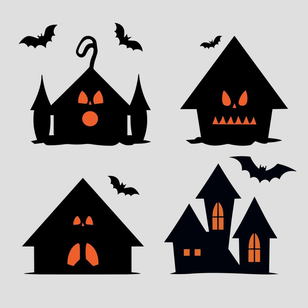 Vector Halloween vector art house.