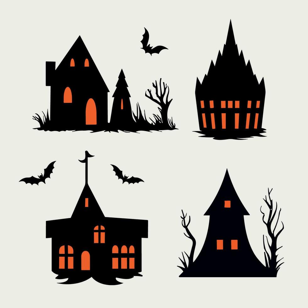 Vector Halloween vector art house.