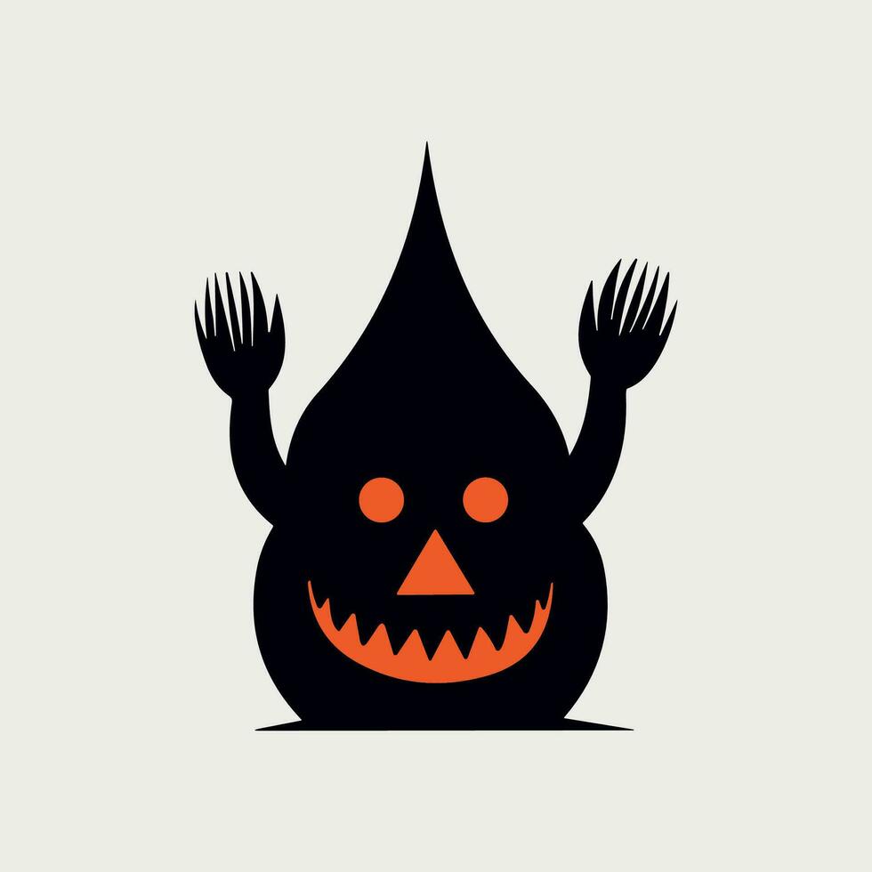 Spooky Halloween pumpkin Vector cartoon.