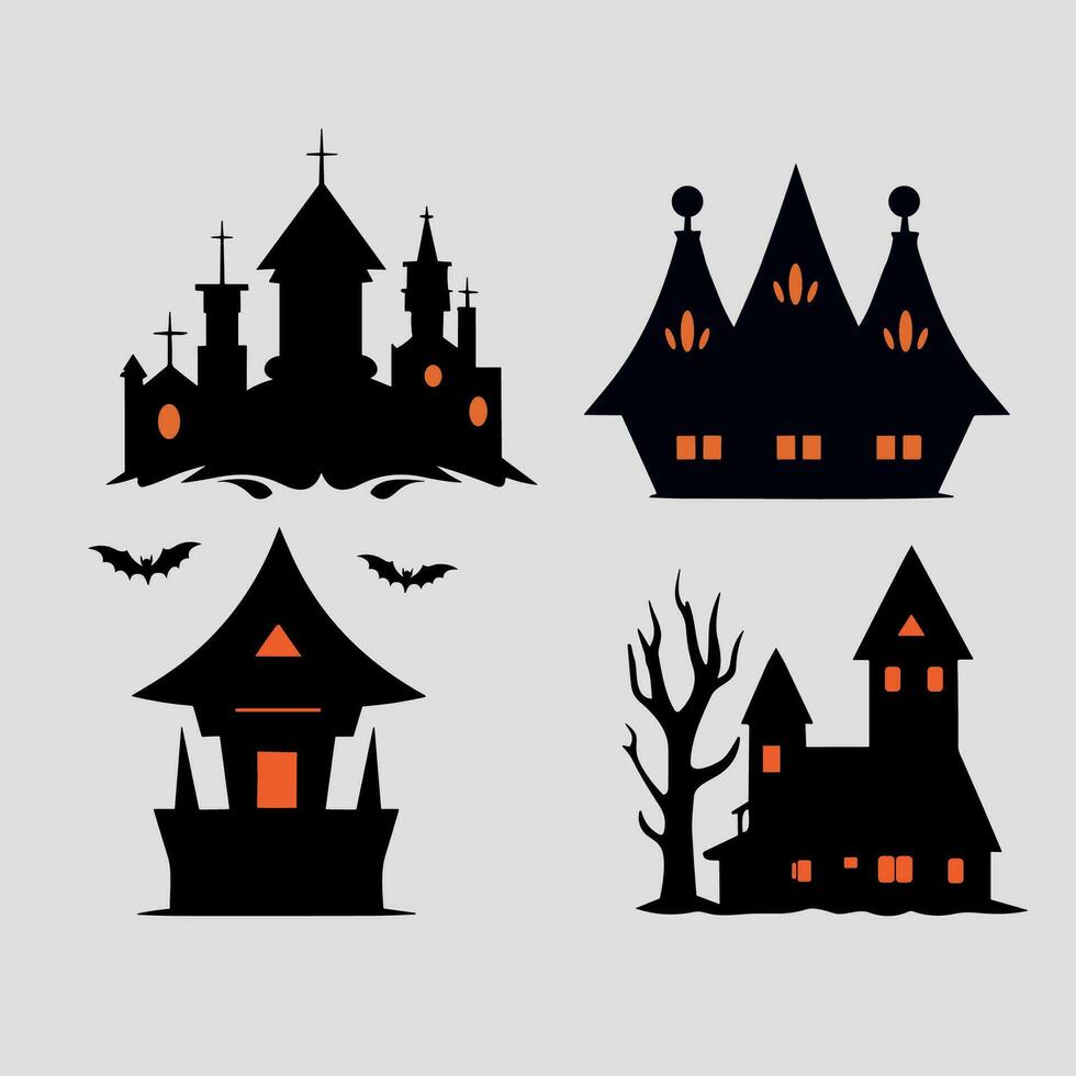 Vector Halloween vector art house.