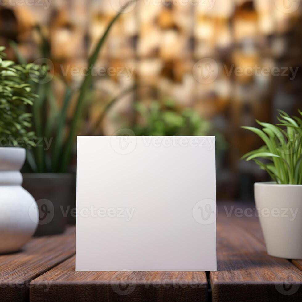 a white square blank paper sheet photo