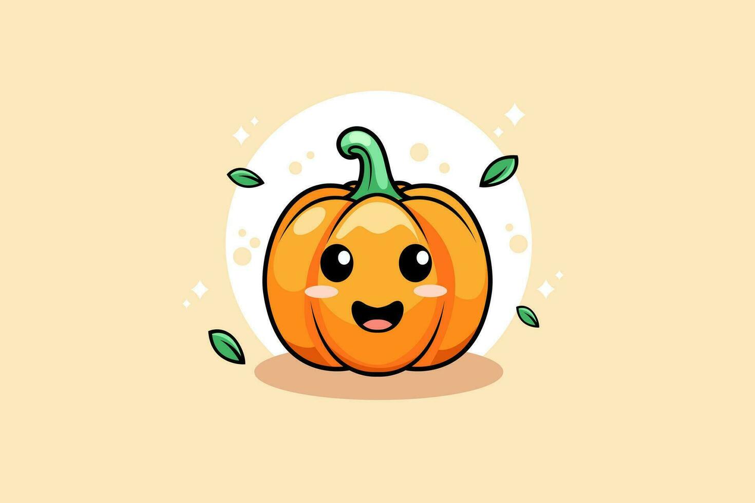 Cute Pumpkin happy expression illustration isolated vector