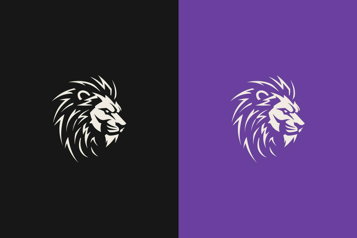 blanco león cabeza logo - juego de azar mascota con amenazador expresión vector