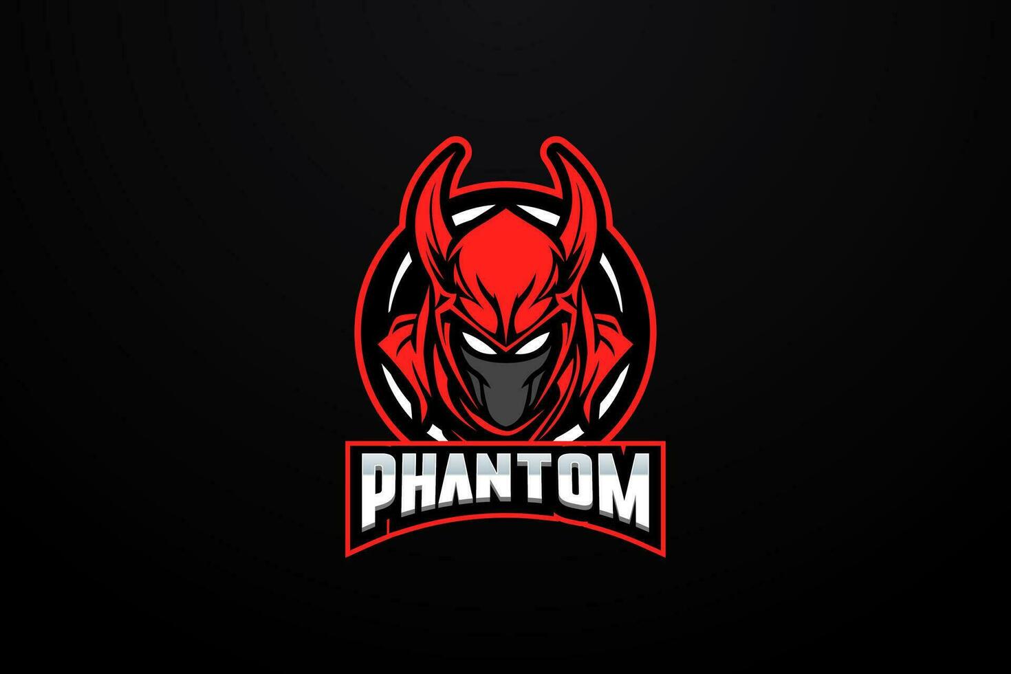 Red phantom demonic mascot gaming logo vector