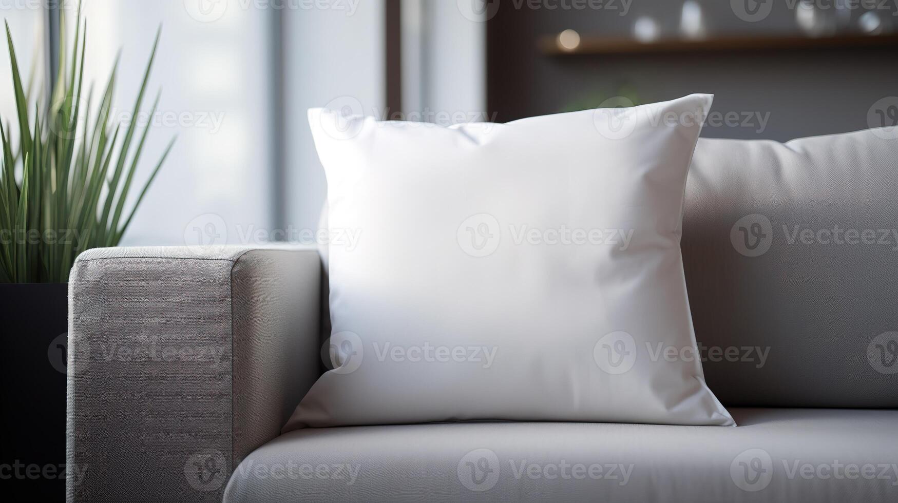 AI Generative a white pillow sitting on top of a couch photo