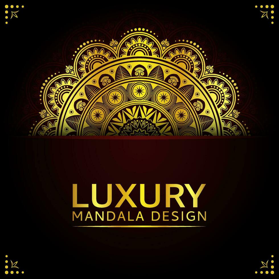 Luxury mandala background design with golden colour decorative element vector