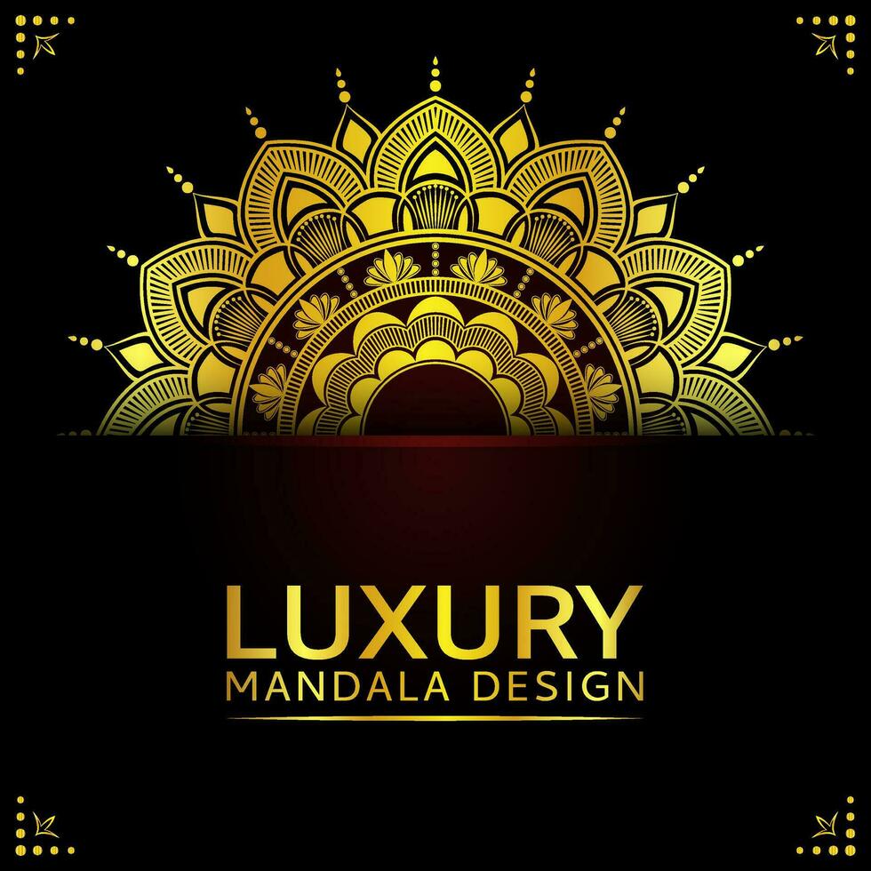 Luxury mandala background design with golden colour decorative element vector