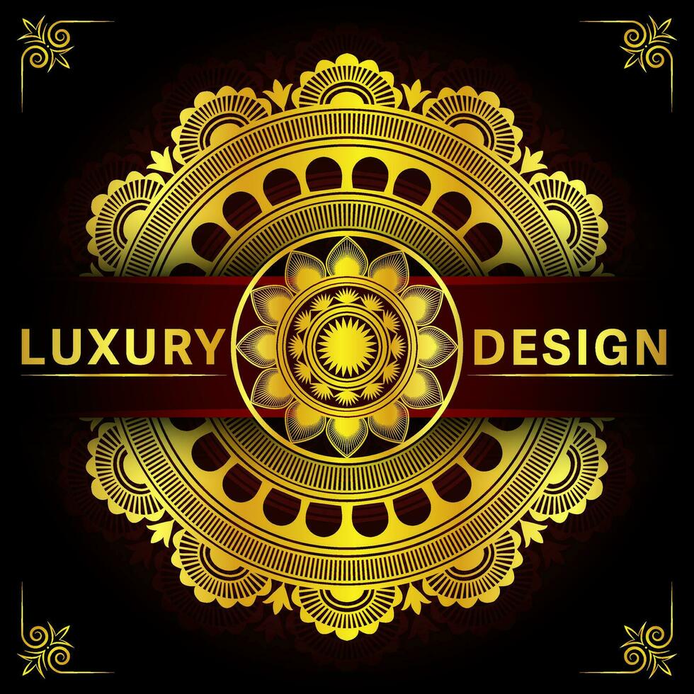 lujo mandala antecedentes diseño con dorado color decorativo elemento vector